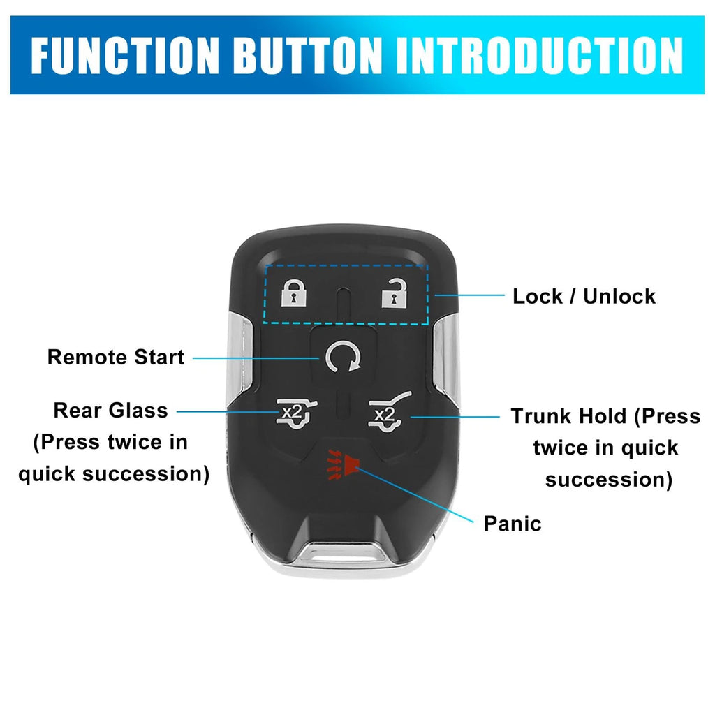 Car Key Shell Case Replacement for Chevrolet Tahoe GMC Yukon (2007–2020)