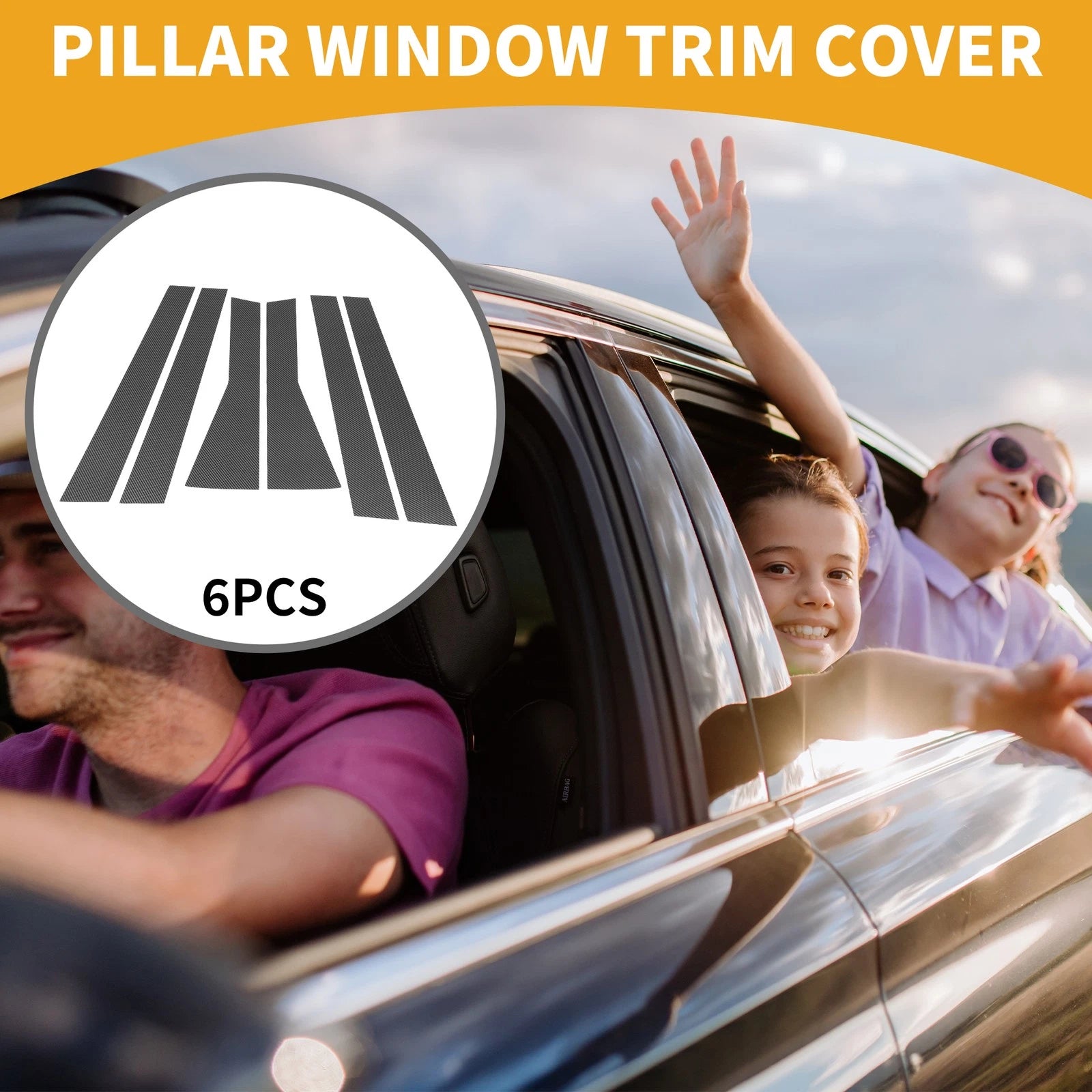 6 Pcs Door Pillar Window Trim Replacement for Subaru Forester (2014–2021)