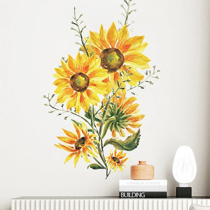 Sunflower Wall Stickers for Home Decor (Removable)