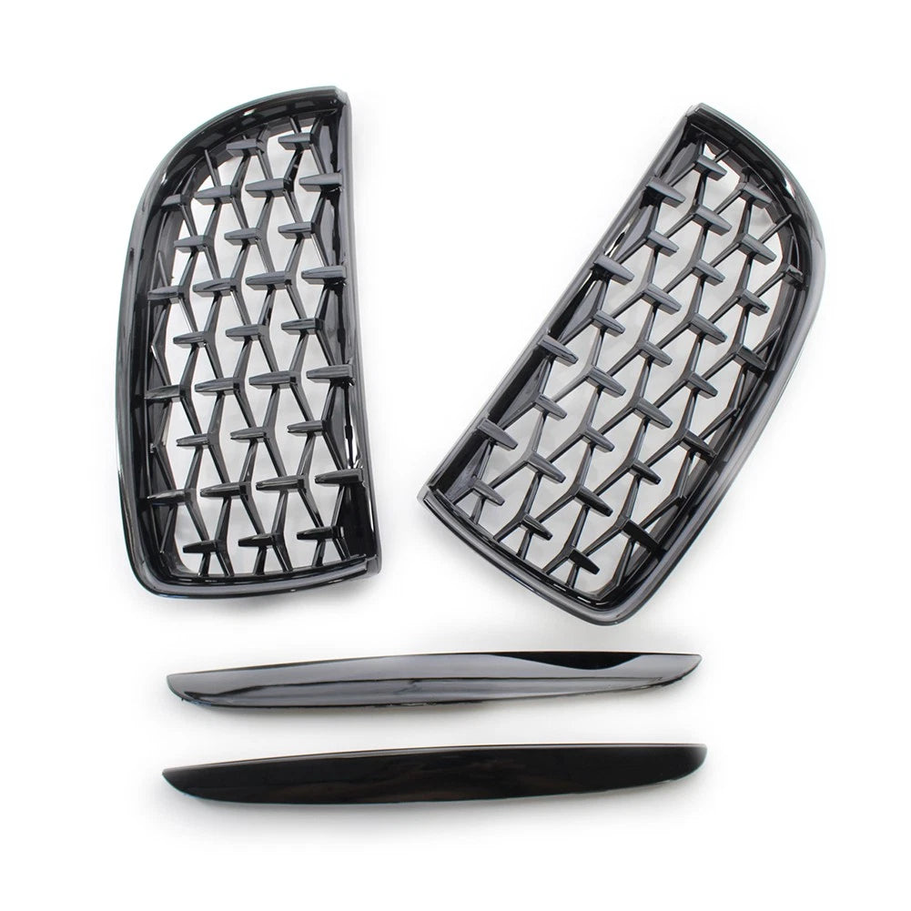 Diamond Black Front Kidney Grill for BMW 3 Series E90/E91 (2005–2008)
