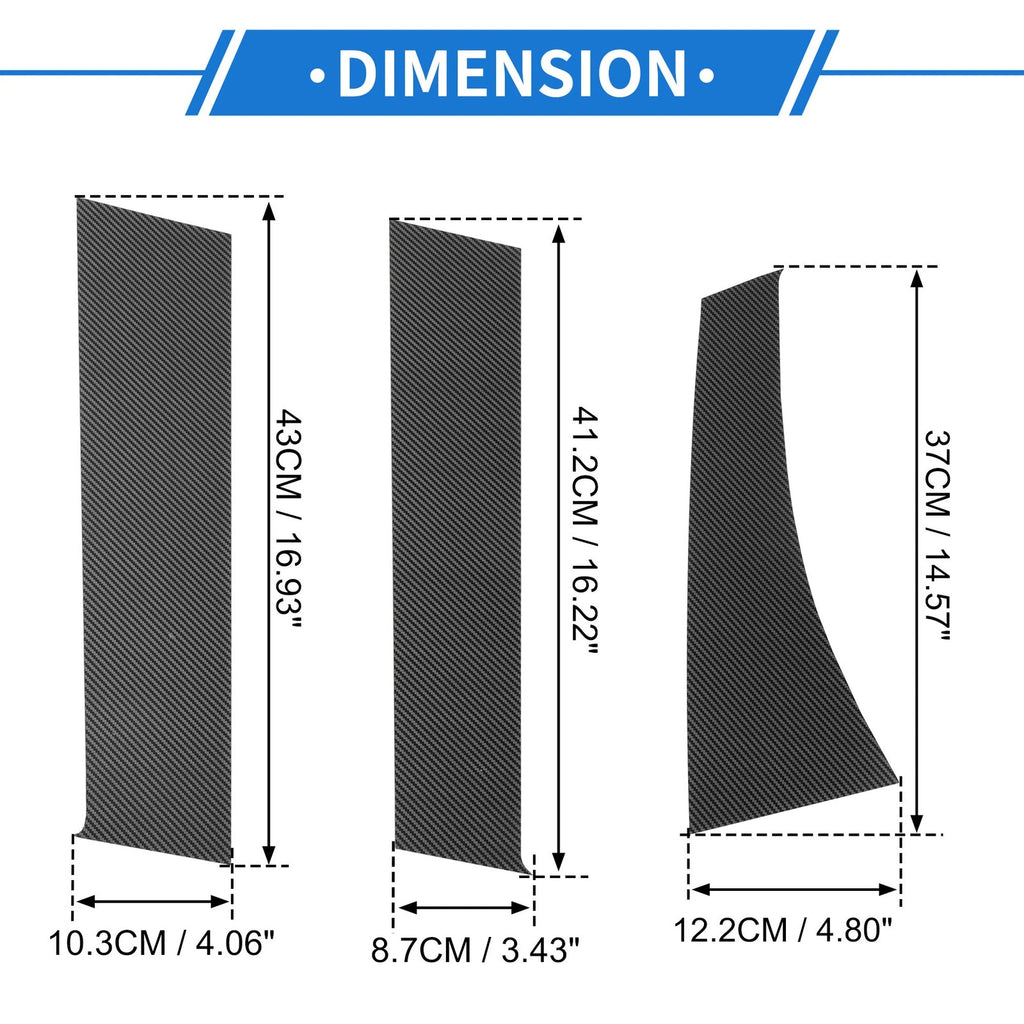 6Pcs Door Pillar Window Trim Replacement for Mitsubishi (2014–2024)