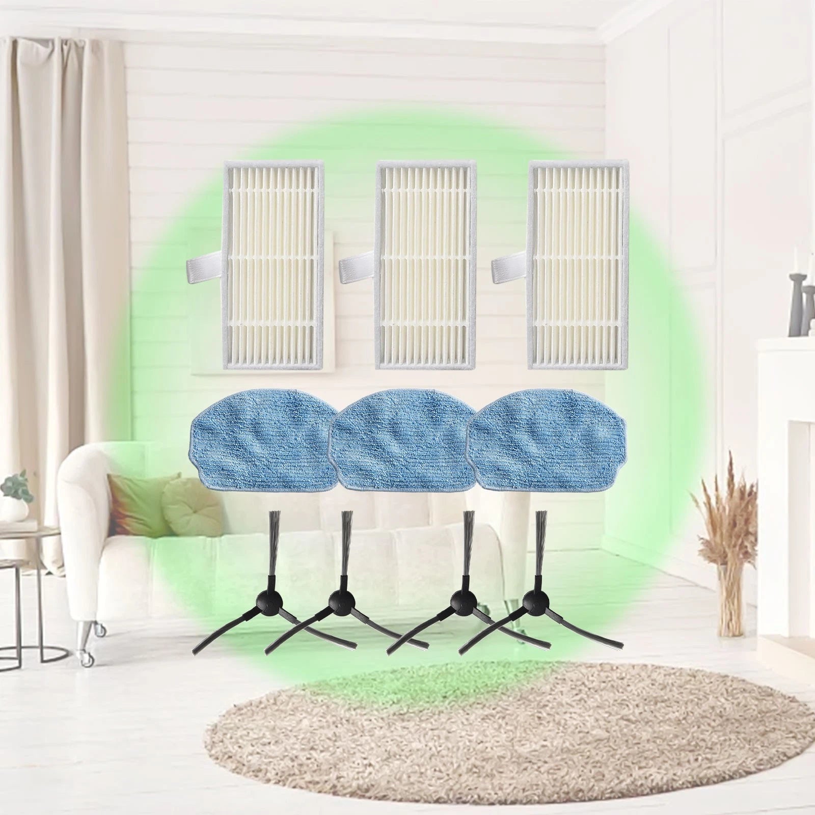 Side Brush Filter Mop Cloth for Nedis WIFIVCB01
