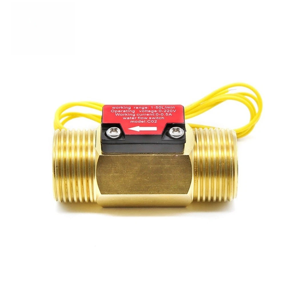 Copper Water Flow Switch G3/4 1.5-50L/min 220VDC 0.5A for HVAC Irrigation