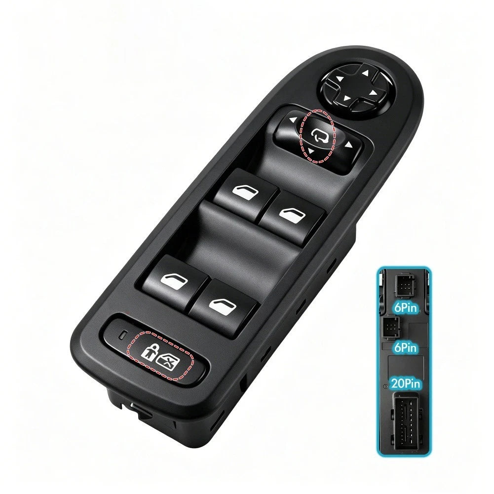 Electric Power Window Master Switch for Peugeot 308 408 508 (LHD)