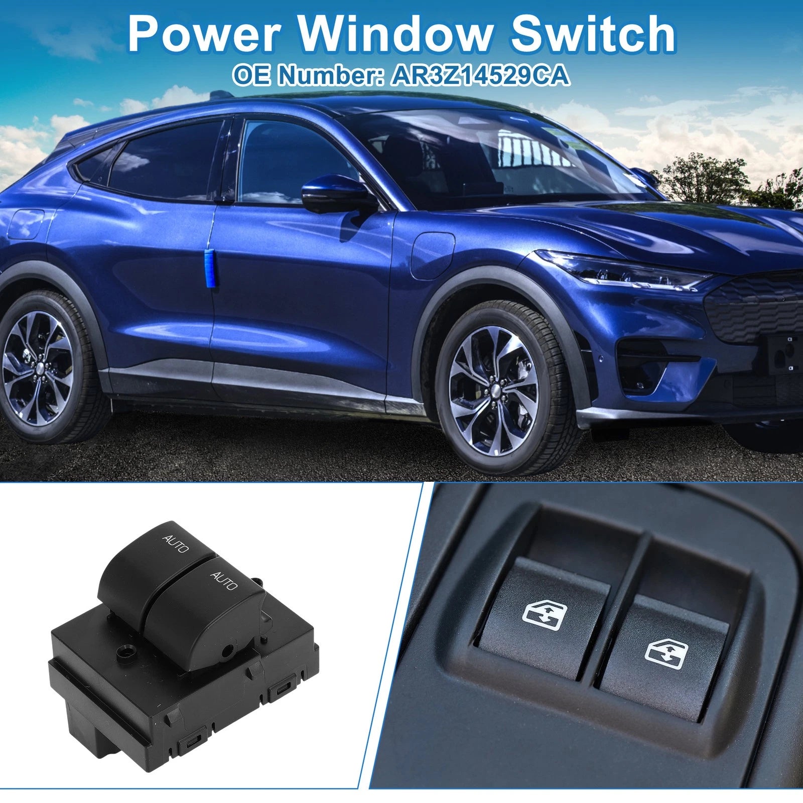 Front Power Window Switch for Ford Mustang (2010–2014) No.AR3Z14529CA