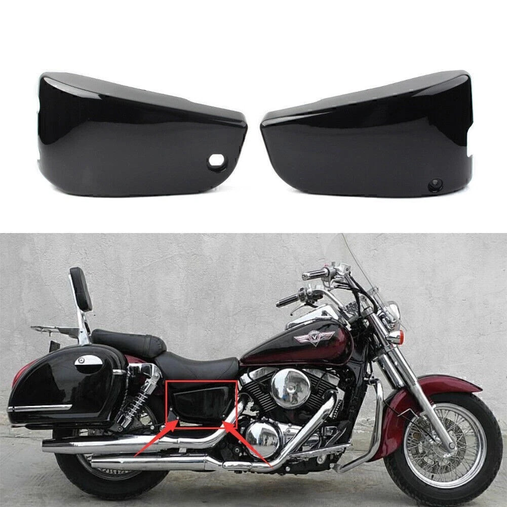 2X Battery Covers for Kawasaki Vulcan VN1500 Nomad (1996–2008) Black Pair