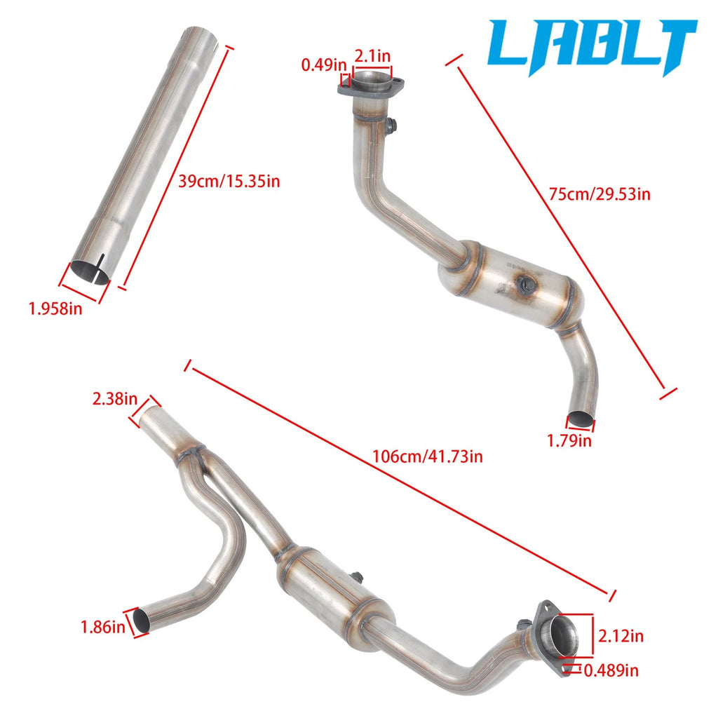 Front Side Y Pipe Catalytic Converter for Jeep Wrangler (2010–2011)