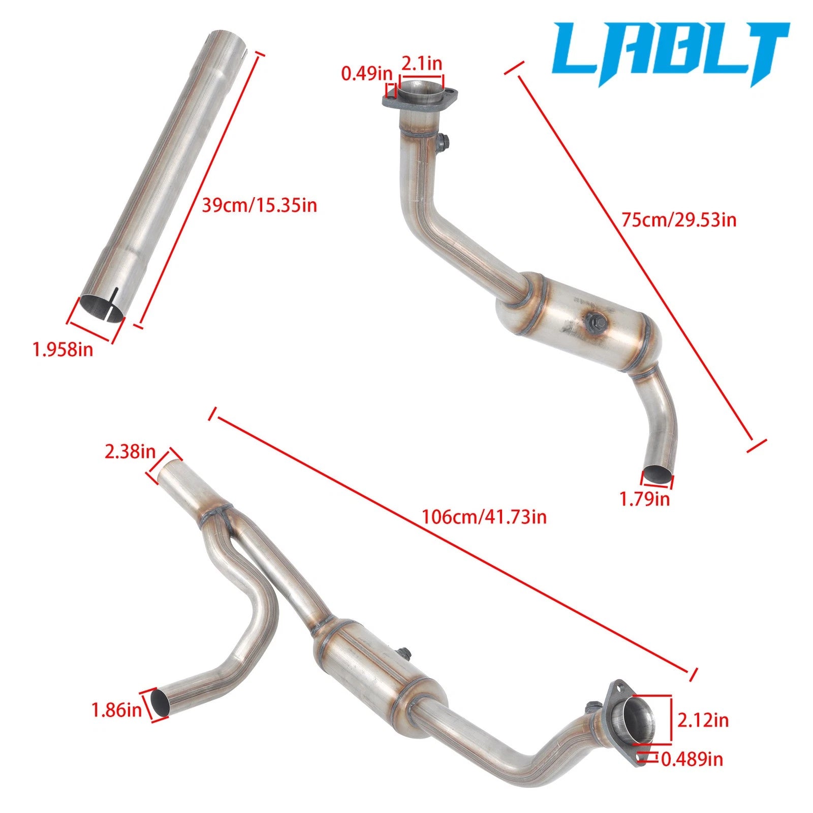 Front Side Y Pipe Catalytic Converter for Jeep Wrangler (2010–2011)