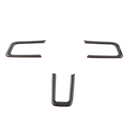 3X Carbon Fiber Steering Wheel Cover Trim for Ford Mustang (2015–2019)
