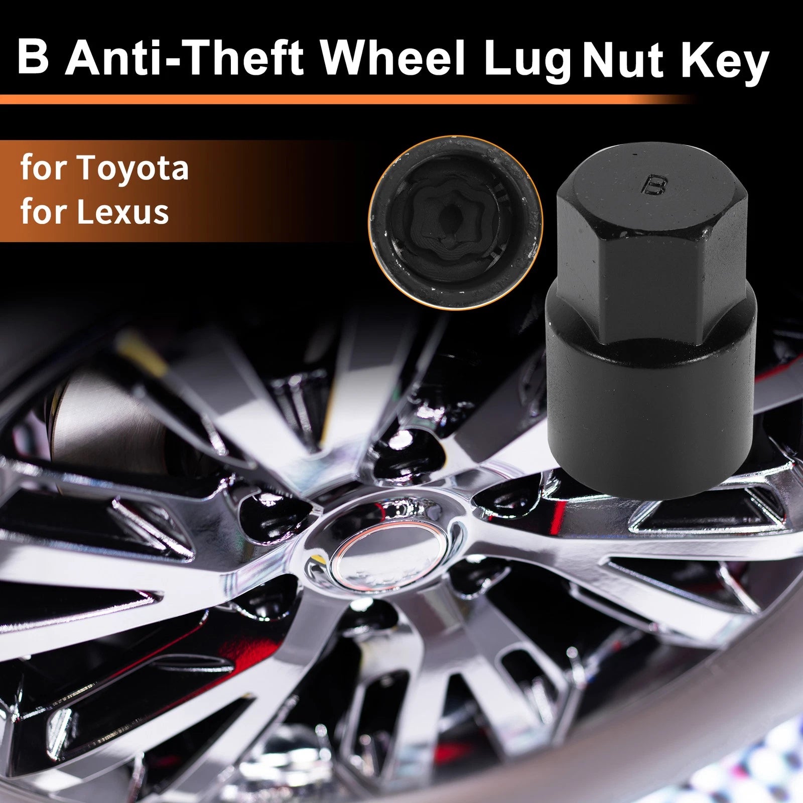 Wheel Lock Lug Nut Key Socket Removal Tool for Toyota Lexus (1997–2024)