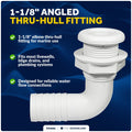 1-1/8" Angled Thru-Hull Fitting for Boat & Pontoon (FO4982)