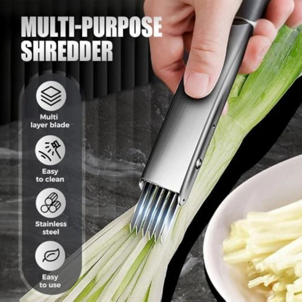 Efficient Green Onion Slicer with Non-Slip Handle and Blade Cover