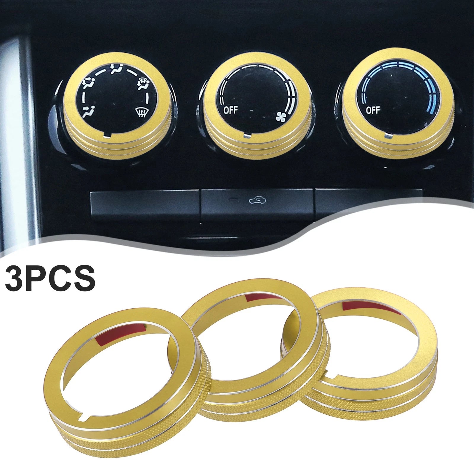 AC Air Conditioner Switch Knob Cover for Mazda CX-3 2015–2017 3 Piece Set