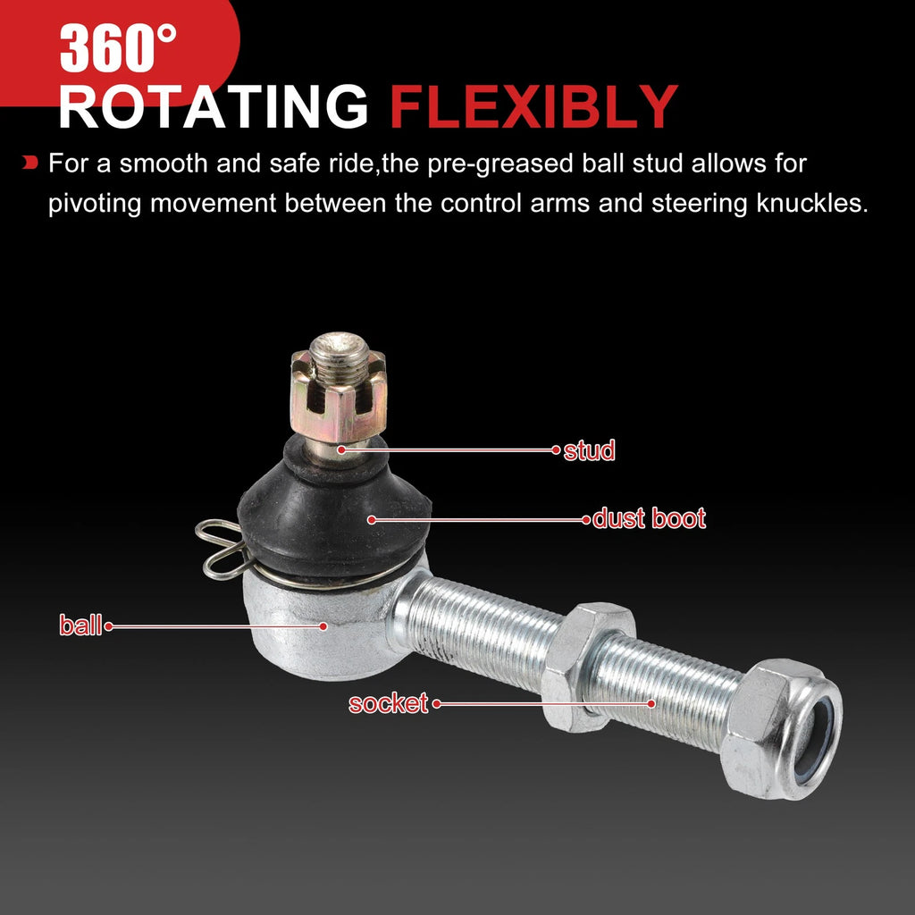 Ball Joint Left Right Heavy Duty 4 Pc Kit for 150cc 250cc ATV (M12x1.25)