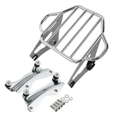 Chrome Luggage Rack with 4 Docking Hardware for Harley Touring Street Glide (2014–2024)