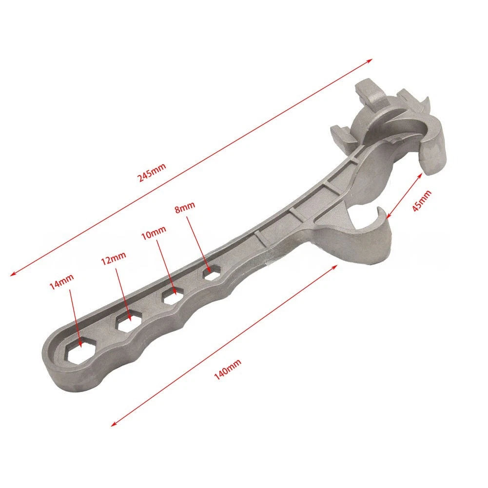 Multi Function Aluminum Alloy Wrench Tool for Plastic Bottle and Metal