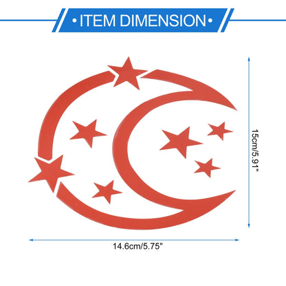 Reflective Bumper Decal for - Red Moon & Stars