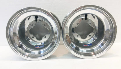 2X DWT Polished A5 Rolled Lip ATV Rear Wheels for Honda TRX 250R 450R (10")