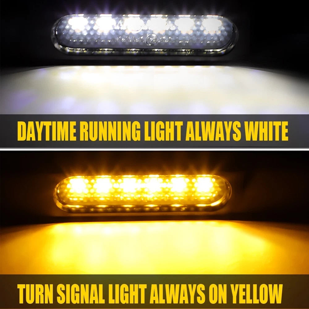 LED DRL Turn Signal Blinkers for Motorcycle (39-41mm Fork Mount Clamp)