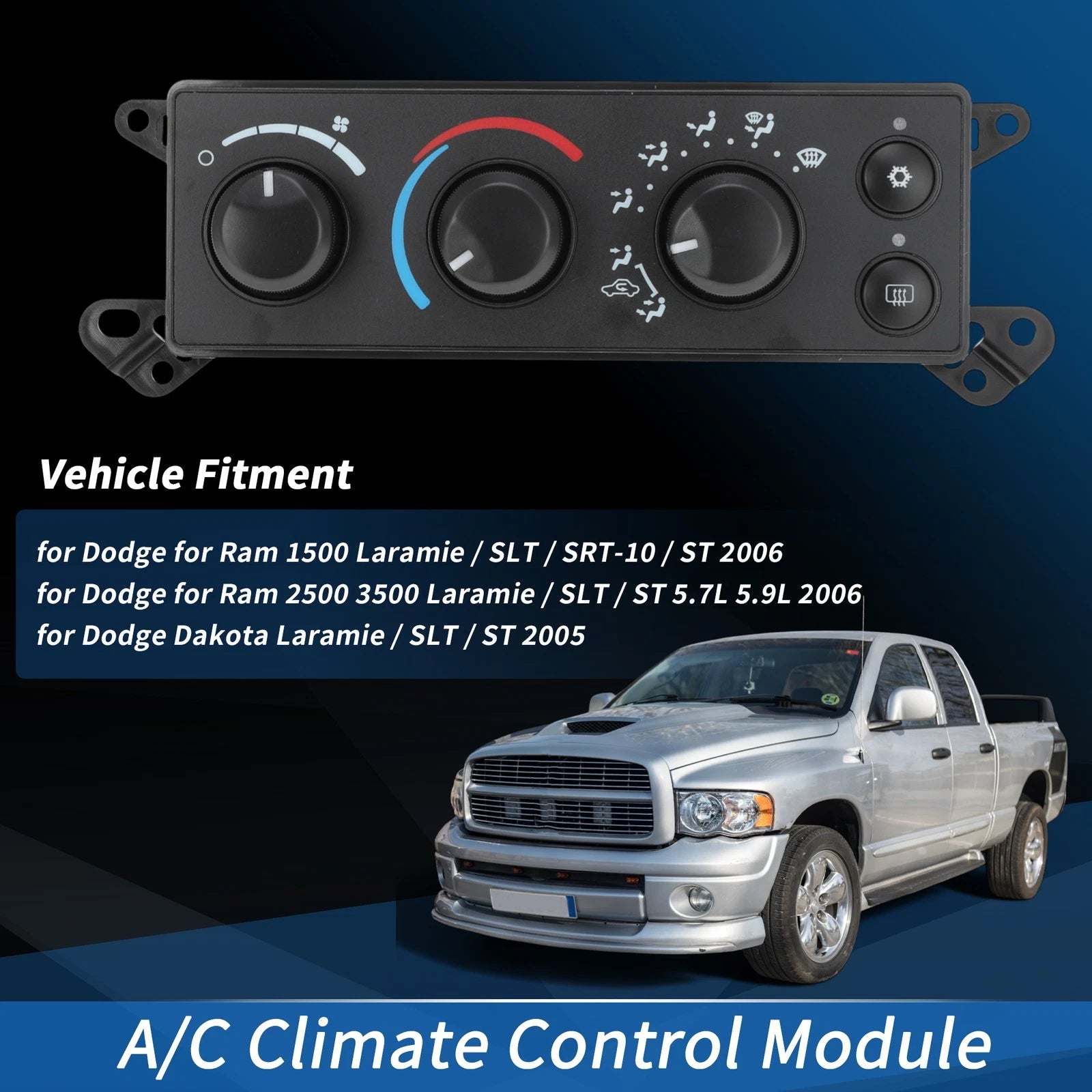 A/C Heater Climate Control Module for Dodge Ram 1500 2500 3500 (2005–2006)