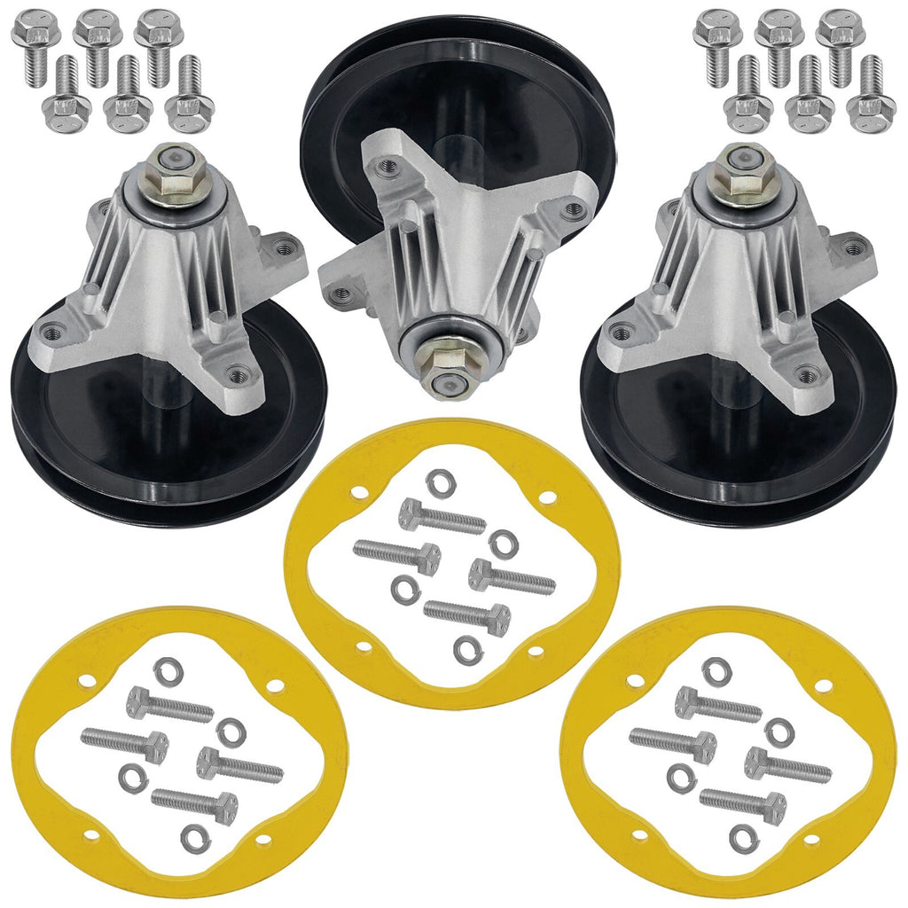 3x Spindle Assembly with Deck Ring for MTD Troy-Bilt (2008–2019)