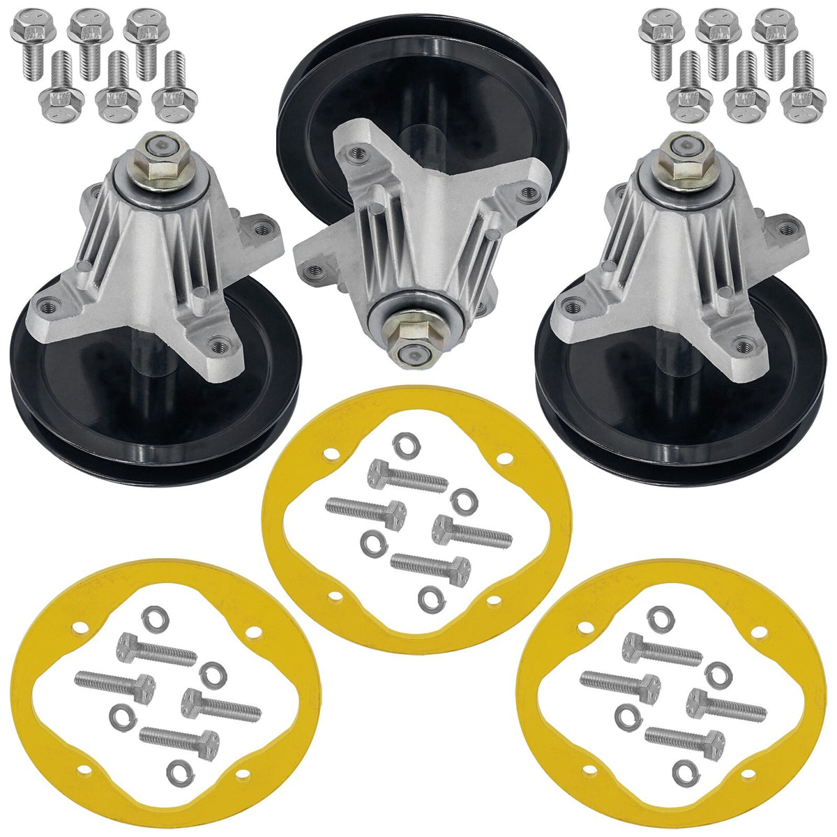 3x Spindle Assembly with Deck Ring for MTD Troy-Bilt (2008–2019)