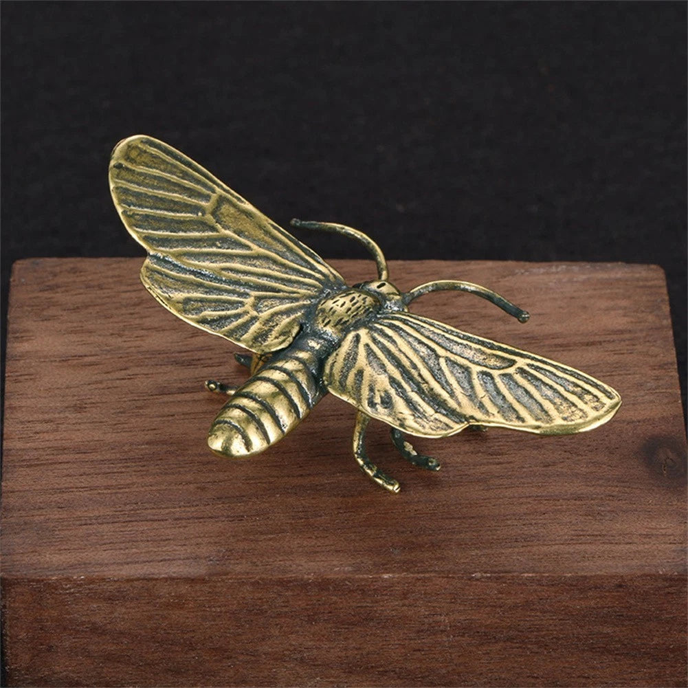 Copper Dragonfly Figurine Ornament for Desktop Decor