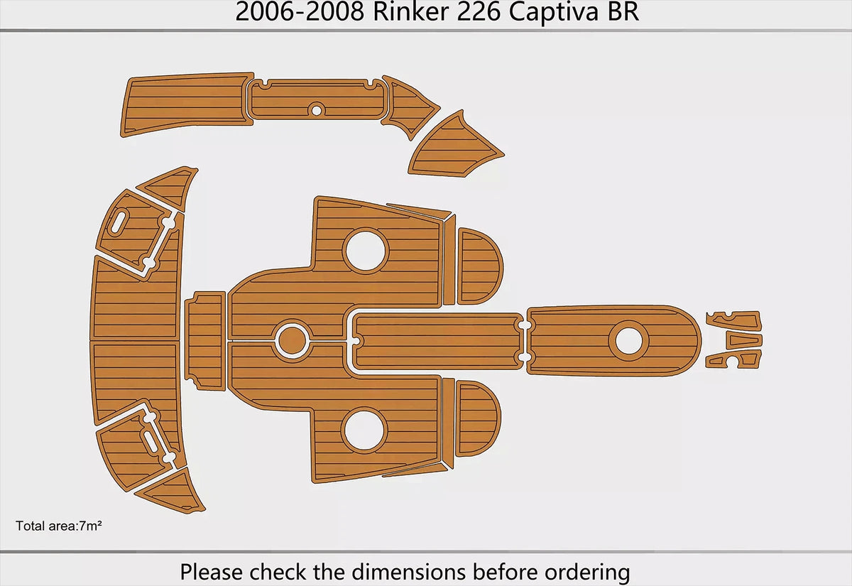 EVA Pads for Rinker 226 Captiva BR (2008) - Teak Flooring Mat
