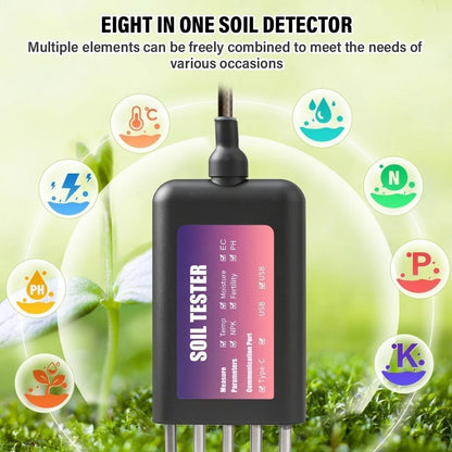 8 Function Soil Tester for Garden (IP68 Rating, NPK, pH, Humidity, Temp)