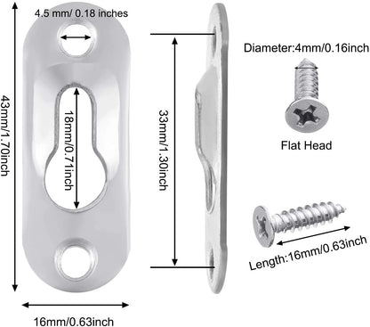 5Pcs Keyhole Picture Hanger with 80 Screws 45x16mm