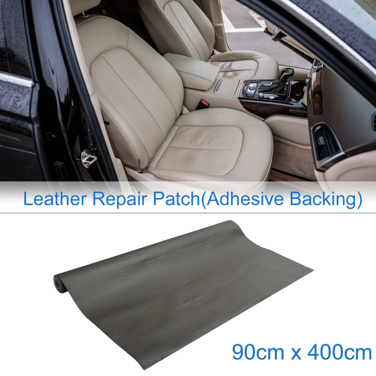 Self Adhesive Leather Repair Patch Tap for Car Seat Sofa (35" x 158", Dark Gray)