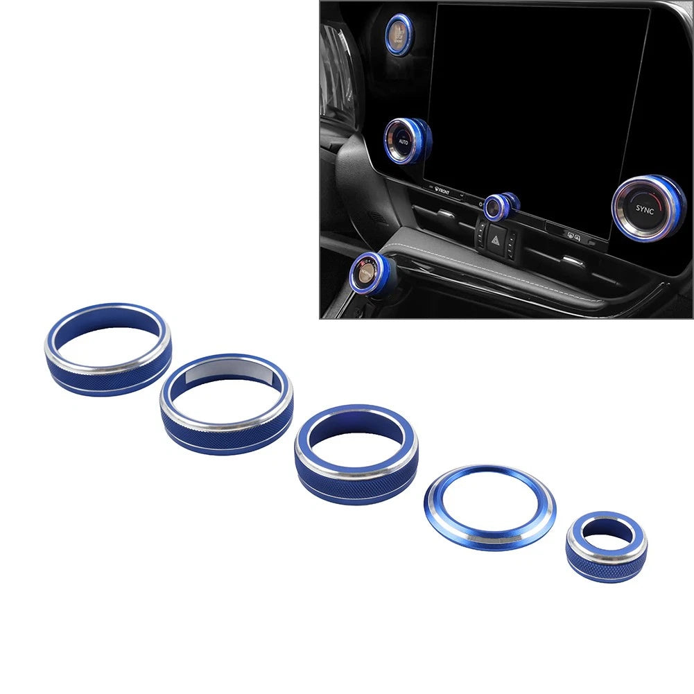 5pcs Blue AC Volume Switch Button Ring for Lexus NX250 NX350h (2022–2024)