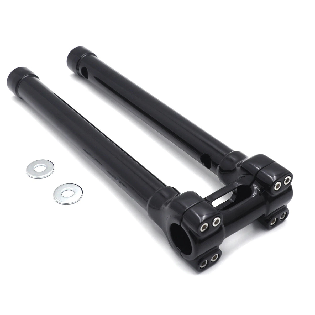 CNC Black Bolt-on Riser Top Clamp for Harley Touring FLHR (14", 1 1/4")