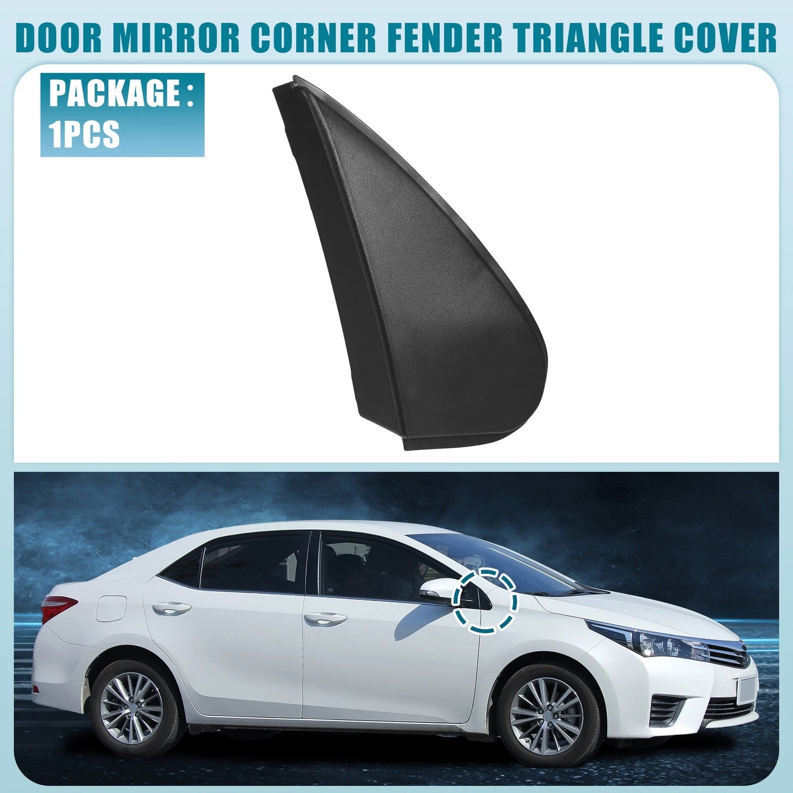 Right Mirror Corner Fender Triangle Cover Replacement for Toyota Corolla (2002–2008)