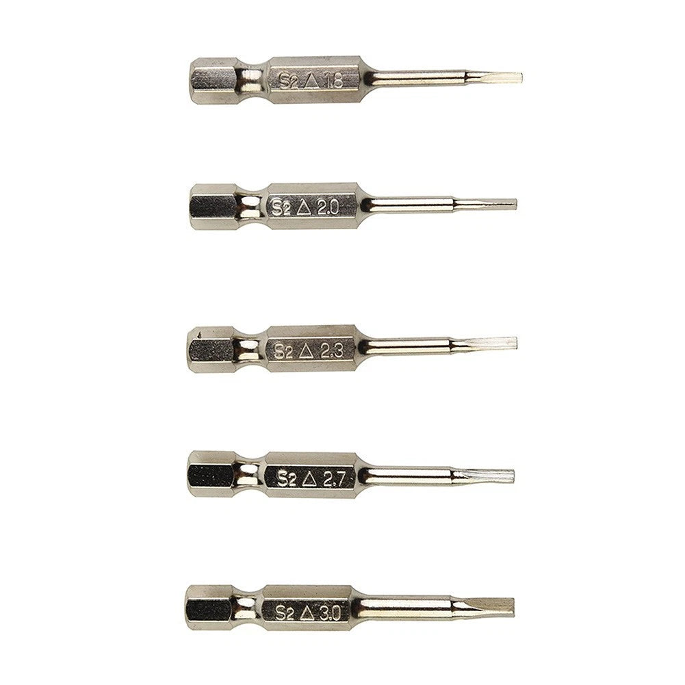 5 Pcs Magnetic Triangle Head Screwdriver Bits 1/4" Hex Shank 50mm