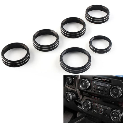6x Air Conditioning Switch CD Button Ring Trim for Ford F150 XLT (2015–2020)