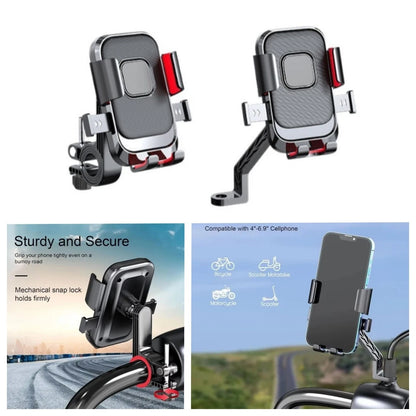 Secure Lock Motorcycle Phone Mount with 360 Degree Adjustability