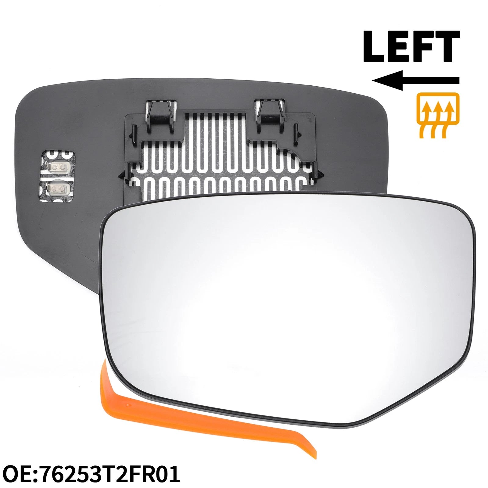 Heated Left Side Mirror Glass Replacement for Honda Accord (2008–2012)