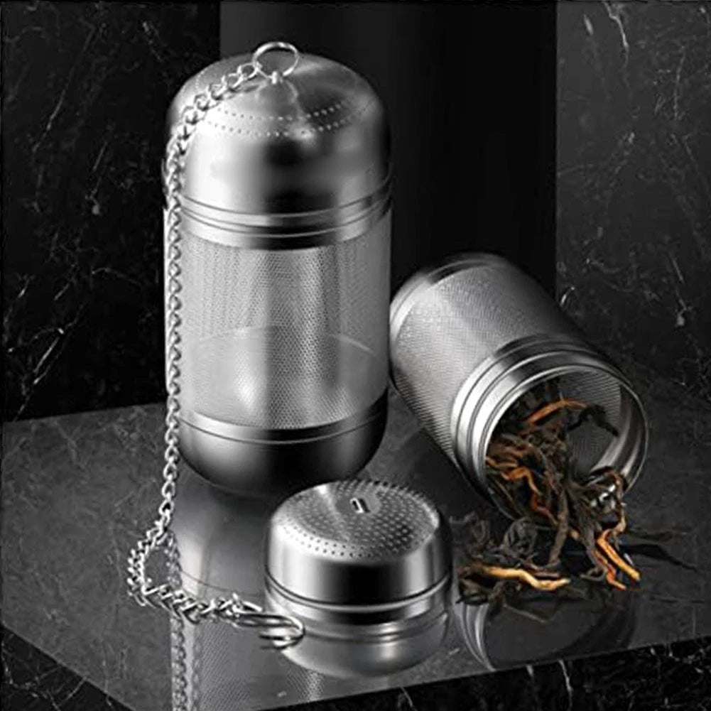 2 Pieces Stainless Steel Tea Infuser with Chain Hook for Loose Leaf Tea