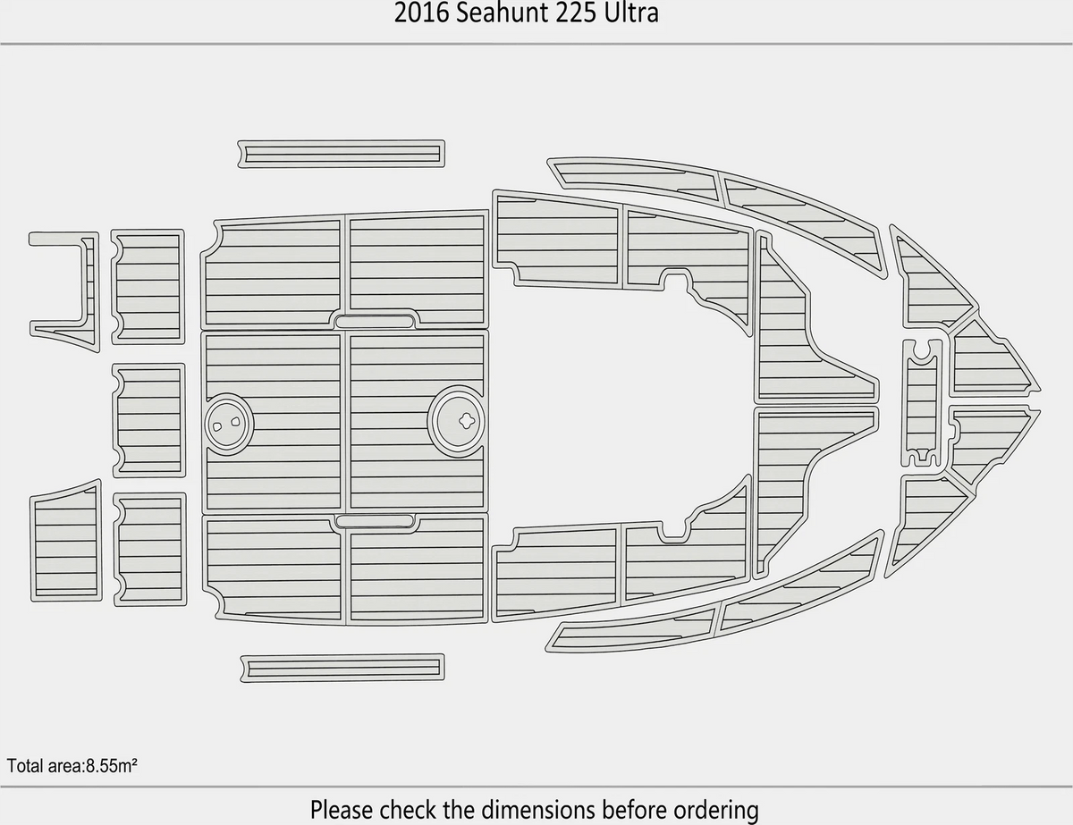 EVA Pads for Sea Hunt 225 Ultra (2016) - Cockpit Foam Floor Mat