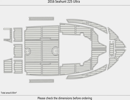 EVA Pads for Sea Hunt 225 Ultra (2016) - Cockpit Foam Floor Mat