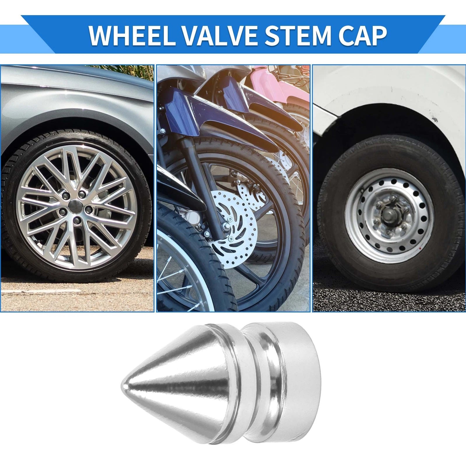 Tire Valve Stem Caps 5pc Replacement for SUV Bike RV Wheels (22-12mm)