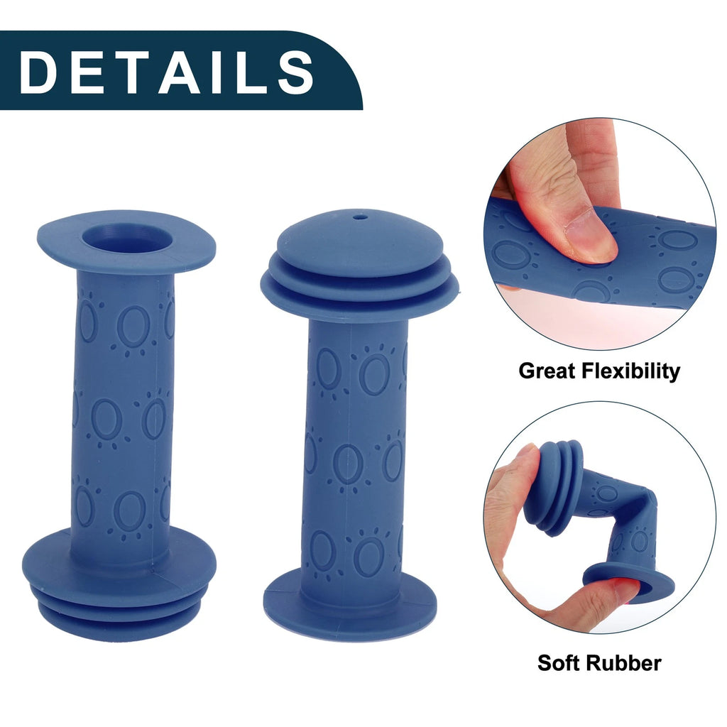 Bike Handlebar Grip Cover 105mm Soft End Grips Protector for MTB Blue (1 Pair)