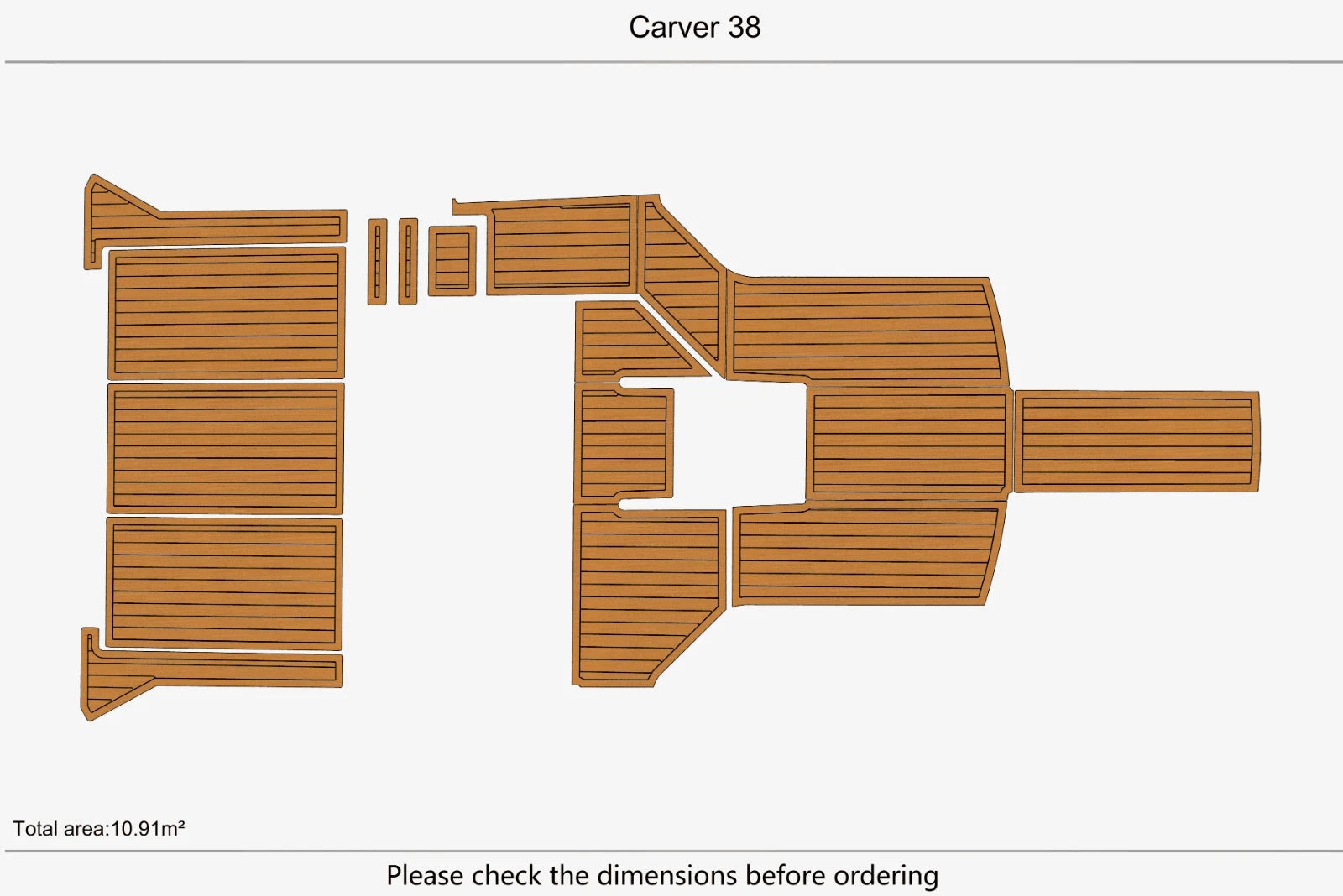 EVA Foam Teak Deck Floor Pads for Carver 38 Cockpit