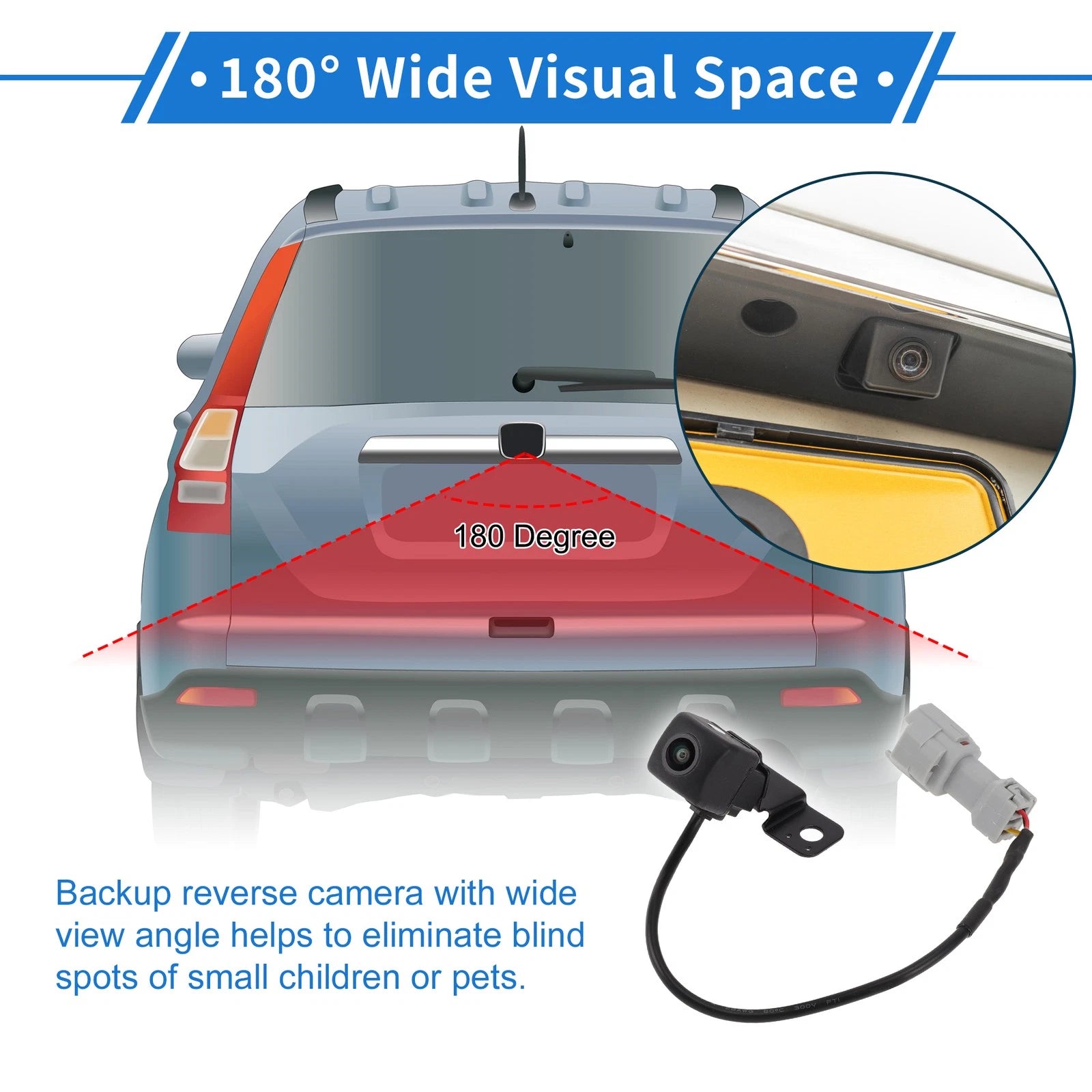 Rear View Camera Backup Reverse Camera 120-180° for Hyundai Santa Fe (2013–2014)