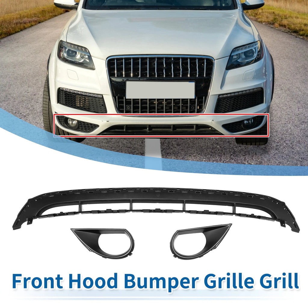 Front Lower Hood Bumper Grille for Audi Q7 (2010–2015) Black Replacement