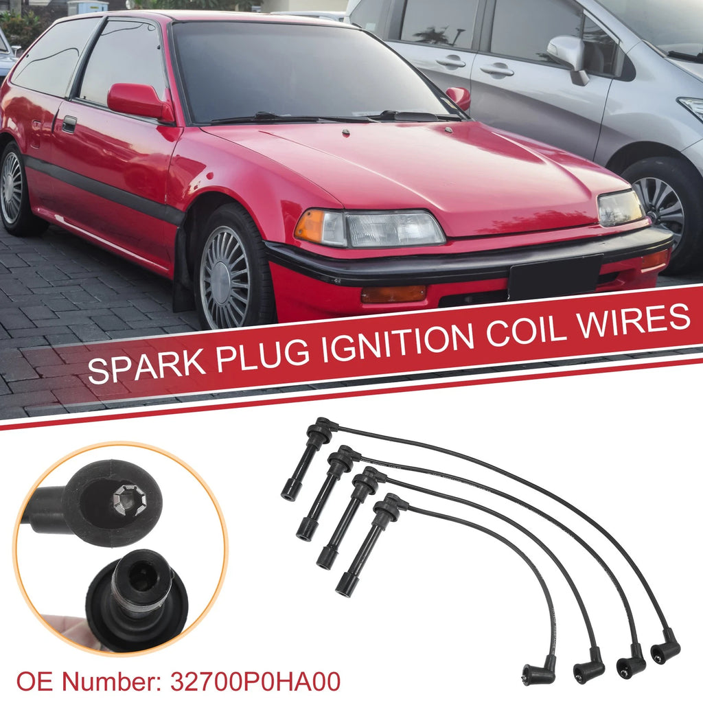 4pcs Spark Plug Wire Ignition Coil Cable for Honda Accord (1994–2002)