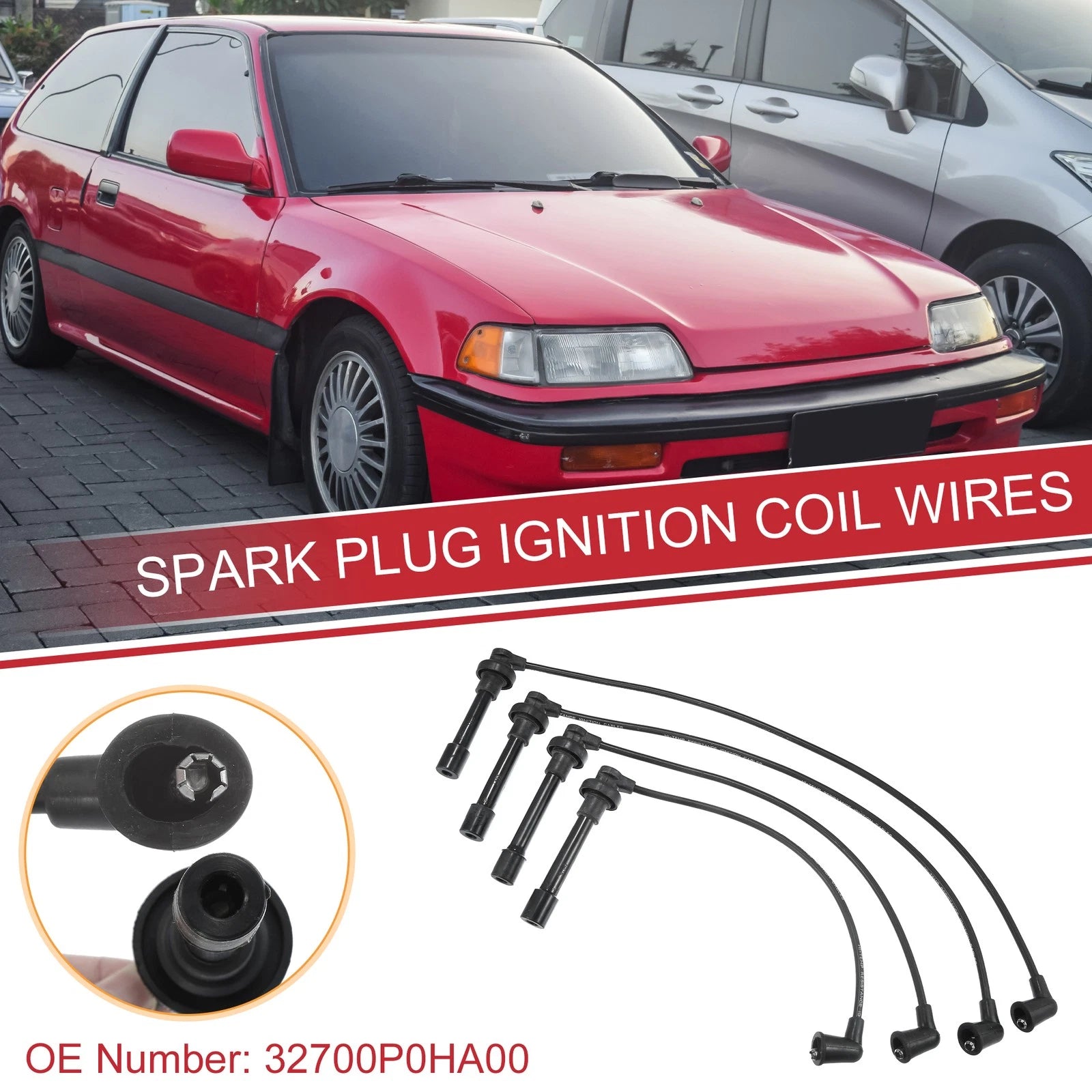 4pcs Spark Plug Wire Ignition Coil Cable for Honda Accord (1994–2002)