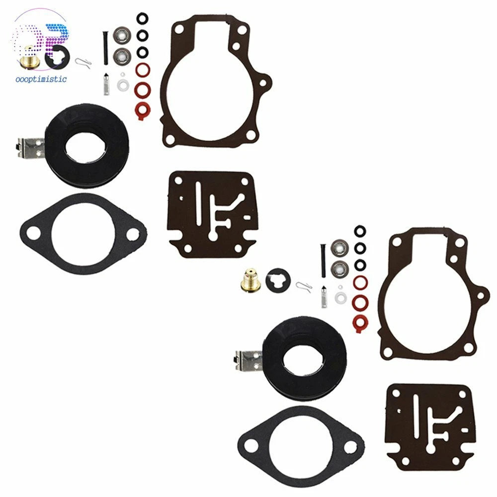 2X Carburetor Rebuild Kit w/ Float for Johnson Evinrude 50-60 HP