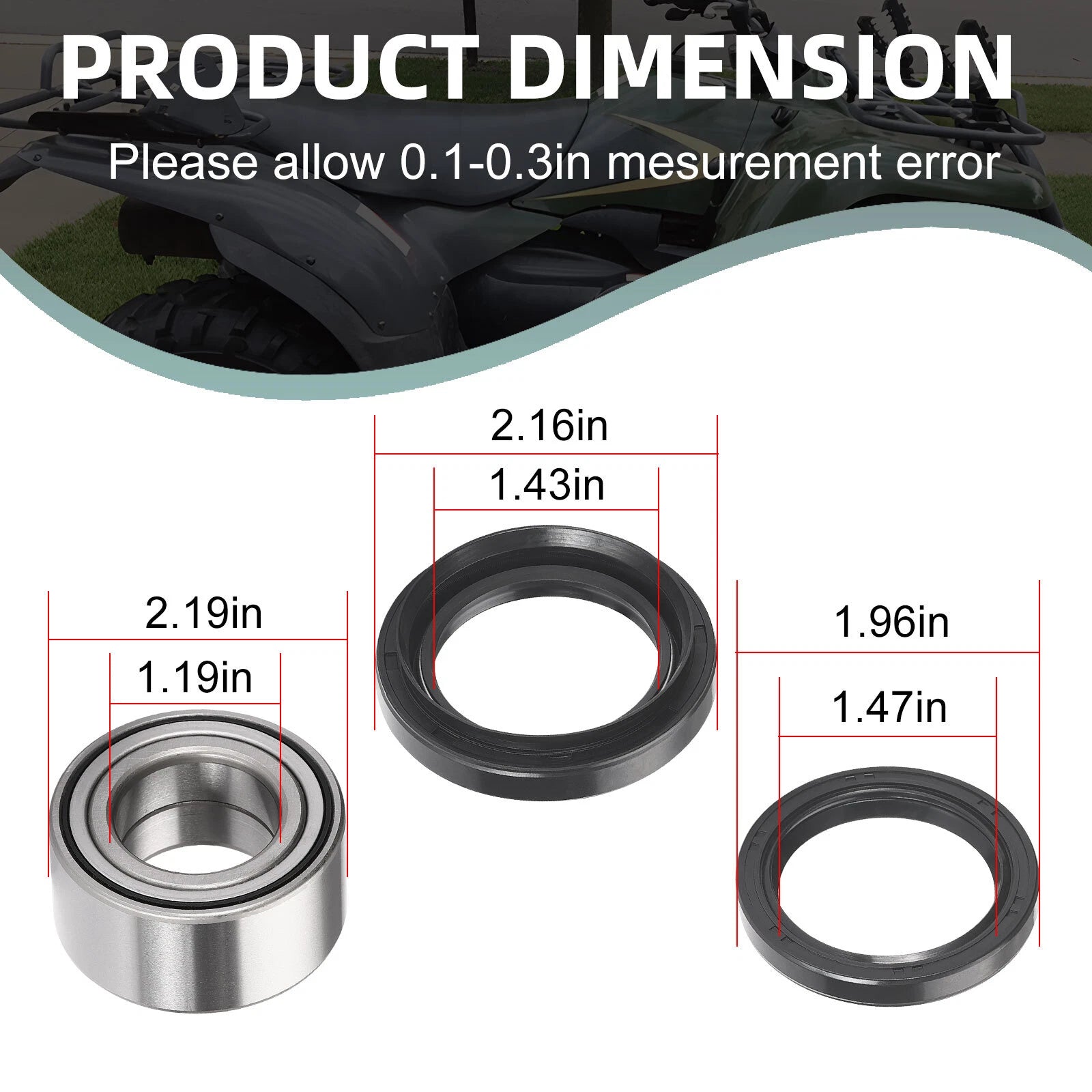 Front Rear Wheel Bearing Circlip for Kawasaki Bayou 300 400 Prairie 300 400